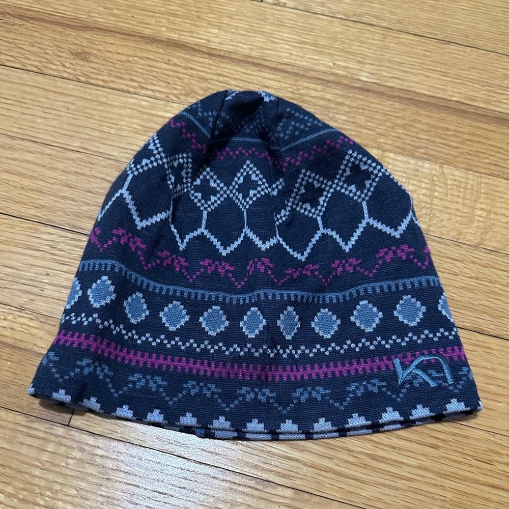 Kari Traa • Merino wool blend hat Nordic style print